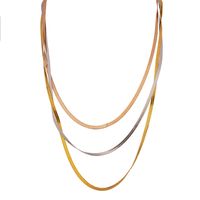 304 Stainless Steel 18K Gold Plated Rose Gold Plated Streetwear Plating Solid Color Layered Necklaces main image 5