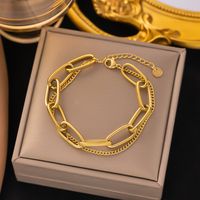 Streetwear Heart Shape Grain 304 Stainless Steel 18K Gold Plated Acrylic Artificial Rhinestones Plastic Bracelets In Bulk main image 6