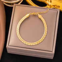 304 Stainless Steel 18K Gold Plated Casual Plating Solid Color Bracelets Necklace main image 1