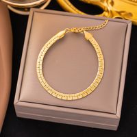 Simple Style Solid Color Titanium Steel Plating 18k Gold Plated Bracelets Necklace main image 5