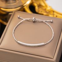 Simple Style Solid Color 304 Stainless Steel 18K Gold Plated Bracelets In Bulk sku image 1