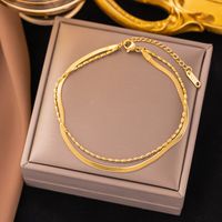 Streetwear Heart Shape Grain 304 Stainless Steel 18K Gold Plated Acrylic Artificial Rhinestones Plastic Bracelets In Bulk sku image 6
