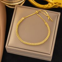 Streetwear Heart Shape Grain 304 Stainless Steel 18K Gold Plated Acrylic Artificial Rhinestones Plastic Bracelets In Bulk sku image 24