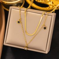 304 Stainless Steel 18K Gold Plated Casual Simple Style Plating Inlay Star Heart Shape Acrylic Bracelets Necklace main image 3