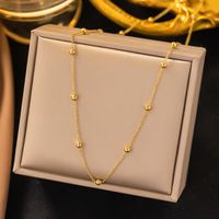 304 Stainless Steel 18K Gold Plated Sweet Plating Solid Color Bracelets Necklace sku image 1