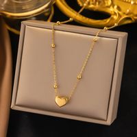 304 Stainless Steel 18K Gold Plated Basic Classic Style Plating Heart Shape Bracelets Anklet Necklace sku image 1