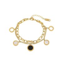 Casual Retro Round Titanium Steel 18K Gold Plated Acrylic Rhinestones Bracelets In Bulk main image 2