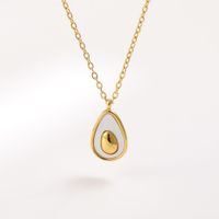 304 Stainless Steel 18K Gold Plated Simple Style Commute Inlay Avocado Acrylic Earrings Necklace main image 2
