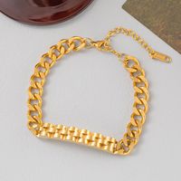 304 Stainless Steel 18K Gold Plated Elegant Retro Plating C Shape Solid Color Bracelets Earrings Necklace main image 2