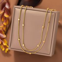 304 Stainless Steel 18K Gold Plated Simple Style Plating Square Layered Necklaces main image 1