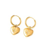 1 Pair Elegant Retro Heart Shape Plating Inlay 304 Stainless Steel Artificial Rhinestones 18K Gold Plated Drop Earrings main image 2