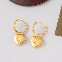 1 Pair Elegant Retro Heart Shape Plating Inlay 304 Stainless Steel Artificial Rhinestones 18K Gold Plated Drop Earrings sku image 1