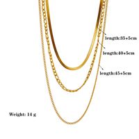 304 Stainless Steel 18K Gold Plated Vintage Style Plating Solid Color Layered Necklaces main image 4