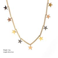 304 Stainless Steel 18K Gold Plated Rose Gold Plated Simple Style Cool Style Plating Four Leaf Clover Star Snake Necklace main image 5