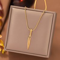 Edelstahl 304 18 Karat Vergoldet Einfacher Stil Überzug Blatt Ohrringe Halskette main image 1