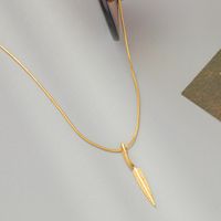 Edelstahl 304 18 Karat Vergoldet Einfacher Stil Überzug Blatt Ohrringe Halskette main image 3