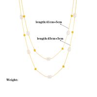 Lady Pearl Titanium Steel Beaded Plating Layered Necklaces main image 2