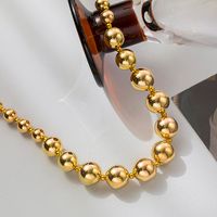 304 Stainless Steel Gold Plated Silver Plated Exaggerated Cool Style Plating Ball Necklace main image 3
