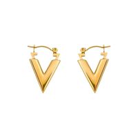 1 Pair Casual Simple Style V Shape Plating 304 Stainless Steel Earrings main image 4