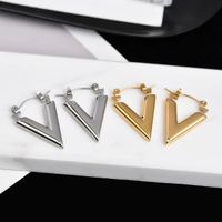 1 Pair Casual Simple Style V Shape Plating 304 Stainless Steel Earrings main image 1