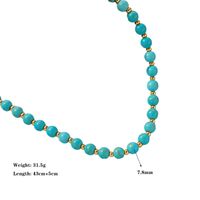 Ethnic Style Solid Color Natural Stone Titanium Steel Beaded Plating Necklace main image 4