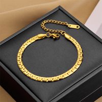 304 Stainless Steel 18K Gold Plated Casual Plating Solid Color Bracelets Necklace main image 3
