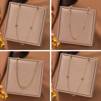 Casual Simple Style Eye Titanium Steel Enamel Plating 18k Gold Plated Necklace main image 1