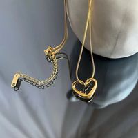 304 Stainless Steel 18K Gold Plated Elegant Lady Plating Heart Shape Pendant Necklace main image 3