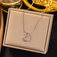 304 Stainless Steel 18K Gold Plated Elegant Lady Plating Heart Shape Pendant Necklace sku image 1