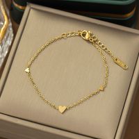 304 Stainless Steel 18K Gold Plated Casual Simple Style Plating Inlay Heart Shape Acrylic Plastic Bracelets Earrings Necklace sku image 6