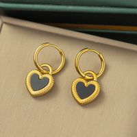304 Stainless Steel 18K Gold Plated Casual Simple Style Plating Inlay Heart Shape Acrylic Plastic Bracelets Earrings Necklace sku image 24