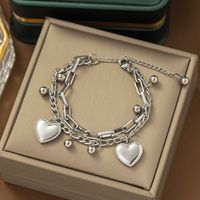 304 Stainless Steel 18K Gold Plated Casual Simple Style Plating Inlay Heart Shape Acrylic Plastic Bracelets Earrings Necklace sku image 15