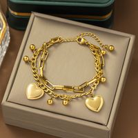 304 Stainless Steel 18K Gold Plated Casual Simple Style Plating Inlay Heart Shape Acrylic Plastic Bracelets Earrings Necklace sku image 25