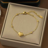 304 Stainless Steel 18K Gold Plated Casual Simple Style Plating Inlay Heart Shape Acrylic Plastic Bracelets Earrings Necklace sku image 5