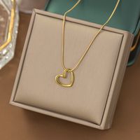 304 Stainless Steel 18K Gold Plated Casual Simple Style Plating Inlay Heart Shape Acrylic Plastic Bracelets Earrings Necklace sku image 12