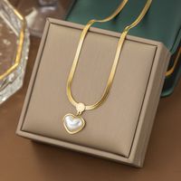 304 Stainless Steel 18K Gold Plated Casual Simple Style Plating Inlay Heart Shape Acrylic Plastic Bracelets Earrings Necklace sku image 21
