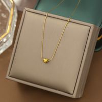 304 Stainless Steel 18K Gold Plated Modern Style Plating Heart Shape Acrylic Plastic Stone Pendant Necklace sku image 13