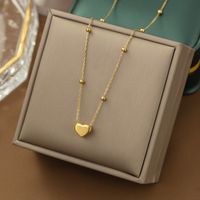 304 Stainless Steel 18K Gold Plated Modern Style Plating Heart Shape Acrylic Plastic Stone Pendant Necklace sku image 16