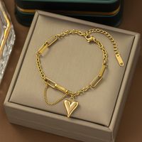 304 Stainless Steel 18K Gold Plated Modern Style Plating Heart Shape Acrylic Plastic Stone Pendant Necklace sku image 24