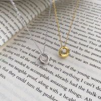 304 Stainless Steel 18K Gold Plated Simple Style Commute Plating Hollow Out Circle Necklace main image 1