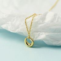 304 Stainless Steel 18K Gold Plated Simple Style Commute Plating Hollow Out Circle Necklace main image 2