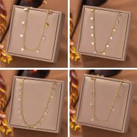 304 Stainless Steel 18K Gold Plated Rose Gold Plated Simple Style Cool Style Plating Four Leaf Clover Star Snake Necklace main image 1