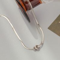 Simple Style Double Ring Titanium Steel Plating Inlay Artificial Diamond Layered Necklaces main image 4