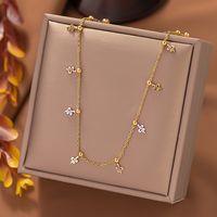 304 Stainless Steel 18K Gold Plated Rose Gold Plated Simple Style Cool Style Plating Four Leaf Clover Star Snake Necklace sku image 2