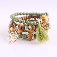 Bohemian Geometric Tree Wood Beaded Women's Bracelets sku image 8