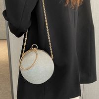 Silver Champagne Black Arylic Solid Color Spherical Evening Bags sku image 1