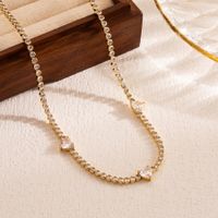 Yakemiyou Elegant Luxurious Square Water Droplets Heart Shape Copper Zircon 14k Gold Plated Pendant Necklace sku image 3