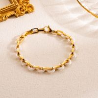 Casual Geometric Stainless Steel Ceramics 18k Gold Plated Bracelets main image 2