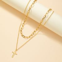 Elegant Retro Lady Cross Alloy Women's Layered Necklaces main image 5