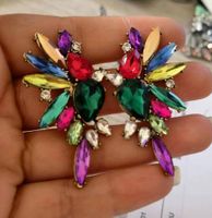 Baroque Style Flower Alloy Plating Inlay Artificial Gemstones Women's Ear Studs sku image 8